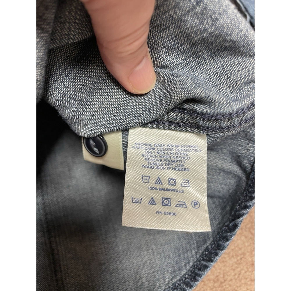 Lands' End Long Sleeve Button-Up Dark Blue Denim Shirt Cotton‎ Women's 18 - Picture 5 of 7
